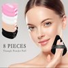 8 Pieces Triangle Powder Puff with 4 Travel Cases, Triangle Makeup Puff, Reusable Velour Cosmetic Foundation Blender Sponge for Loose Powder Body Powder, Beauty Makeup Tools (4 colors)