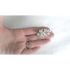 Small silver crystal leaf antique style hair alligator clip barrette for fine (Clip quantity: 2 clips, Pattern: Alligator clip)