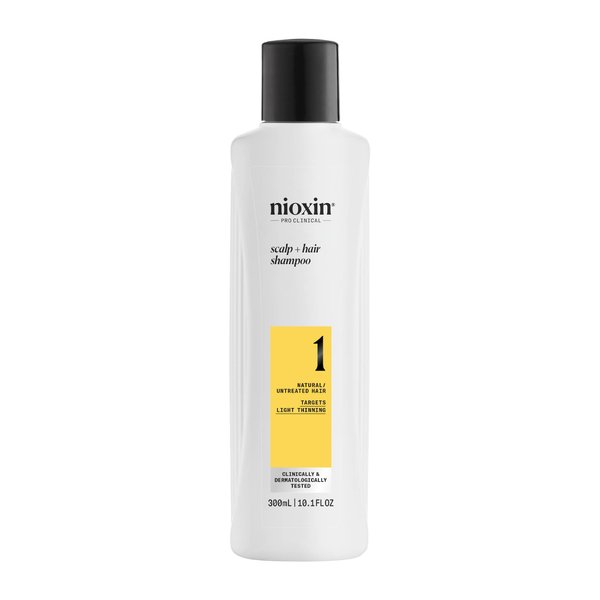 Nioxin Cleanser Shampoo, Hair Care System 1 for Natural Hair with Light Thinning, Cedar, 10.14 Fl Oz