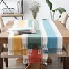 DII Dobby Stripe Woven Table Runner, 13x72 (13x77.5, Fringe Included), Cool Gray