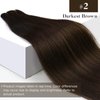 Sunny Human Hair Sew in Extensions Brown Weft Hair Extensions Real Human Hair Darkest Brown Hair Extensions Sew in Bundles Human Hair Weft Virgin Human Hair Extensions 12Inch 70G