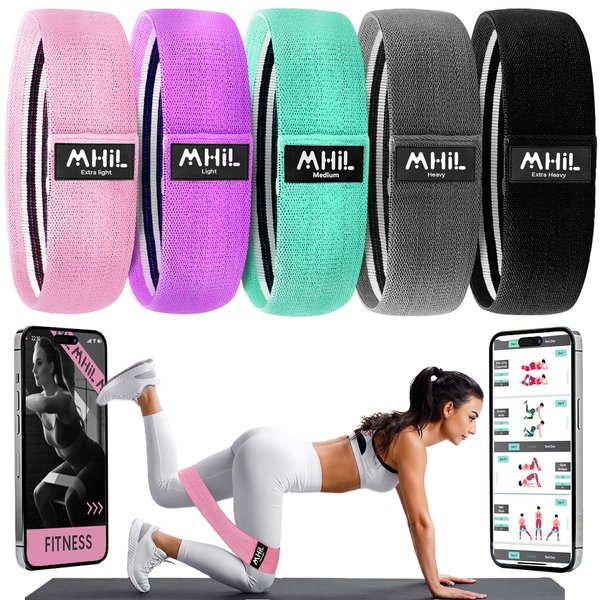 Resistance Bands for Working Out Women - 5 Booty Bands for Women and Men Best Exercise Bands Workout Bands for Workout Legs Butt Glute - Gym Fitness Fabric Bands Set for Home with Training Guide