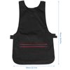 HEALLILY Barber Aprons Hair Stylist Apron Professional Hair Cutting Hairdressing Cape Jacket Vest with Pocket 76x56cm (Black)