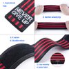 YOUFINE Professional Elastic Elbow Wraps Straps Elbow Support Compression Protection Brace for Bodybuilding Workout Powerlifting Men Gym (Four Stripe, Red)