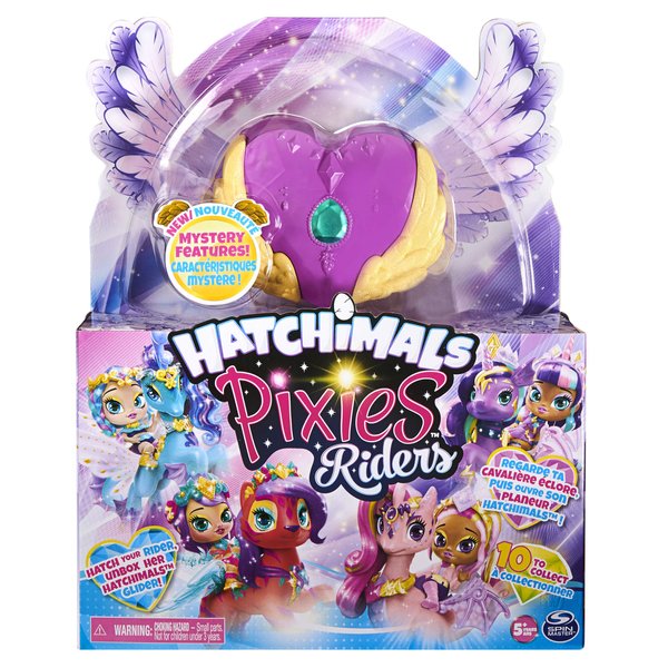 Hatchimals Pixies Riders - Lilac Luna Pixie and Swanling Glider Set with Mystery Feature