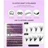 Lash Extension Kit DIY 280PCS Lash Clusters Thick Eyelash Extension Kit, 30D 40D Mix Curl Individual Lashes Kit with Lash Bond and Seal Lash Tweezers
