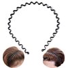 bodbop XINGZHE Metal Hair Band for Men Headband Women Hair Bands for Guys Fashion Headbands for Washing Face Makeup Sports Head Hair Hoop Black Elastic Non Slip Wavy Men’s Hairband (Black)