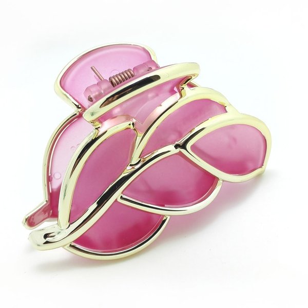 Meilliwish Leaf Cute Women Hair Claw Clip 1 PCS(D08)(Pink)