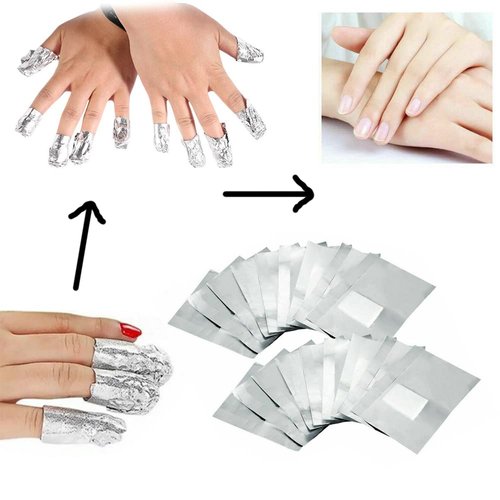 400Pcs Nail Polish Remover Gel Nail Foil Wraps Aluminium Soak Off Foils Cotton Pads Gel Nail Polish Wraps Removal Tool Kit Finger Nail Polish Remover with Lint Free Lager Cotton Pad