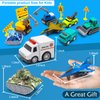 Mostop 18 PCS Die Cast Metal Pull Back Cars Kids Toys, Mini Vehicle Model Set for Kids Boys Girls, Pull Back Airplane Toy, Army Tank Toys, Construction Vehicles Toys Kids Party Favors, Cake Toppers