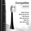 AquaSonic Proflex Replacement Brush Heads | for Whiter Teeth & Gum Care | Compatible with Many AquaSonic Toothbrush Handles (3 Pack Black)