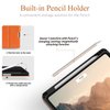Antbox for iPad Pro 11 Inch Case 2024 M4, Premium Vegan Leather, Supports Pencil Pro and Pencil (USB-C), Auto Sleep/Wake Function, Built-in Pencil Holder (Orange)