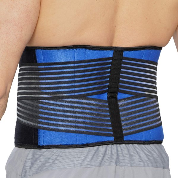 NeoTech Care Neoprene Back Brace for Optimal Support and Pain Relief - Adjustable Compression Belt for Lumbar Stability - Comfortable and Breathable Lower Back Support (Blue, Size S)
