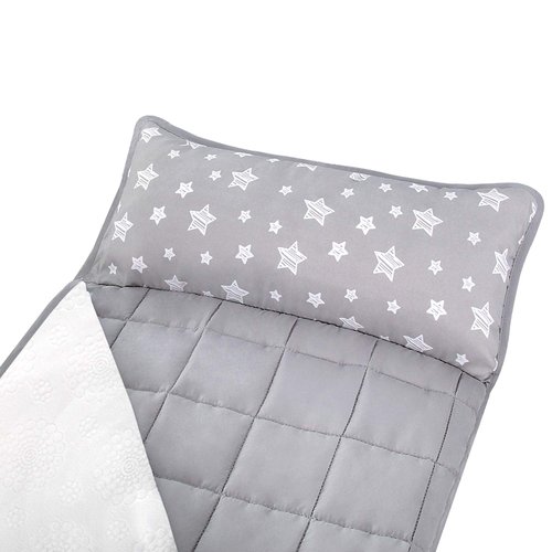 Moonsea Toddler Nap Mat Warm with Removable Pillow and Fleece Minky Blanket, Lightweight, Soft Perfect for Kids Preschool, Daycare, Travel Sleeping Bag Boys and Girls, 21" x 50" Fit Standard Cot