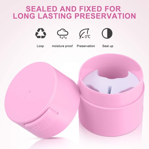 Lurrose Eyelash Glue Storage Container Airtight Lash Glue Storage Container Eyelashes Extension Adhesive Jar Tank Cosmetic Storage Case for Women Girls (Pink)