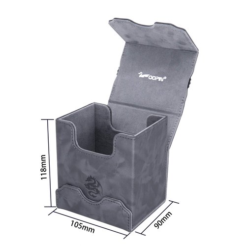 Zoopin Leather Deck Box with Built-in Spinning Life Counter, Black for MTG,Yugioh,Pokeman,TES Legacy,Munchkins CCG Decks and Also Small Tokens or Dice- Hold 100 Sleeved Cards or 150 Naked Cards …