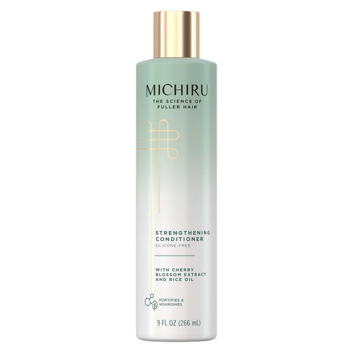 MICHIRU Strength Conditioner – Cherry Blossom & Rice Oil, Nourishing Scalp Treatment for Hair Repair & Hair Strengthening, Sulfate-Free Conditioner for Fine Hair, 9 Oz