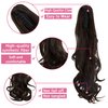 OMGREAT Clip In On Hair Extensions Medium Brown Claw Ponytail Extensions Hair Piece Curly for Women Synthetic Heat-Resisting 18 Inch