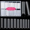 XXL No C Curve Square Nail Tips for Acrylic Nails Professional Set, SWETIDY 200PCS Clear Straight Square Shape Nail Tips Half Cover Long Fake Nails for Nail Salon and DIY Nail Art