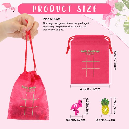 Sotiff 36 Sets Animal Tic Tac Toe Game with Bag Bulk Flamingo Theme Party Favors Flamingo Birthday Party Gift Classroom Exchange Gifts for School Students