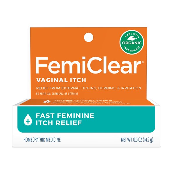 FemiClear Vaginal Itch Relief | Fast Feminine Itch Relief | Made with All-Natural & Organic Ingredients | Feminine Hygiene Products | Vaginal Health Cream | Relieve External Vaginal Itch | 0.5oz Tube