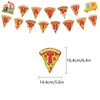 Pizza Theme Birthday Decoration Pizza Party Supplies with Happy Birthday Banner Cake Cupcake Toppers Balloons for Kids Boys Girls Birthday Baby Shower