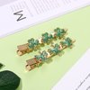 St.Patrick’s Day Hair Clips Crystal Glitter Shamrock Hairpins Green Lucky Leaf Embellished Gold Alligator Hair Clips for Party Gift (2 Pairs Lucky Clover Clips)