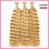 Human Braiding Hair Deep Wave Bulk Human Hair for Braiding 613 Blonde No Weft Deep Wave Human Bulk Hair Unprocessed Brazilian Virgin Human Hair Extensions Human Braiding Hair for Boho Braids 20 Inch