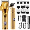 Hair Clippers for Men, Professional Hair Trimmer Barber Set Cordless Beard Trimmer Haircut Grooming Kit Gift for Men/Women/Kids/Pet (Gold)