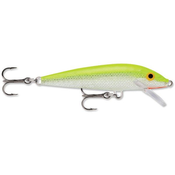 Rapala Original Floater 13 Fishing lure, 5.25-Inch, Silver Fluorescent Chartreuse