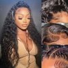 5x5 HD Lace Closure Wigs Human Hair 220% Density Water Wave Glueless Wigs Human Hair Pre Plucked 22inch Wet and Wavy Closure Wig Curly Lace Front Wigs for Black Women Natural Color