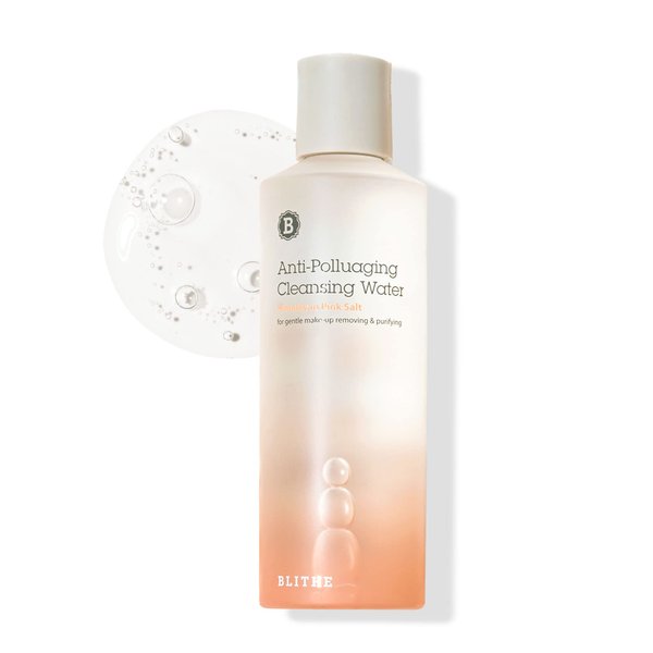 BLITHE Anti Polluaging Cleansing Water with Himalayan Pink Salt - water based cleanser korean,make up removers 8.4 Fl Oz