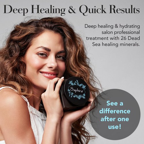 Saphira Mineral Mud Hair Mask, Deep Healing Hair Treatment for Dry, Damaged, Bleached, Color-Treated Hair and Scalp, Sulfate-Free, Paraben-Free, Repairs, Hydrates and Adds Shine, 8.5 Ounce