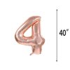 GLZLMM 4th Birthday Balloon 4th Birthday Decorations Rose Gold 4 Balloons Happy 4th Birthday Party Supplies Number 4 Foil Mylar Balloons Latex Balloon for Girls,Boys,Women,Men