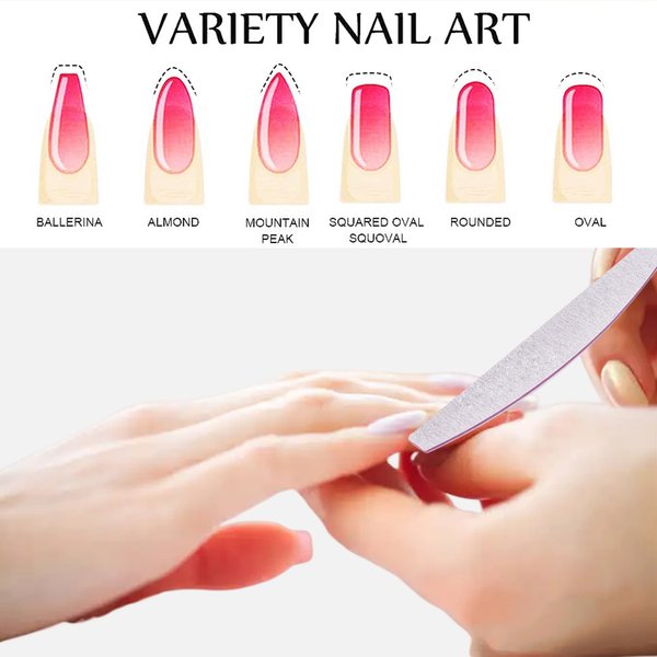 Professional Nail File Set, 6 Pcs 100/180 Grit Nail File, Emery Boards for Nail Files Professional, Suitable for Gel Acrylic Nail File, Nail Files for Natural Nail Technician Accessories