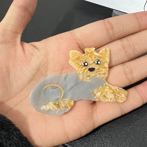 ZHOUMEIWENSP Cute Pet dog Hairpin for Women Dog Hair Clip Animal Hair Clip (Yorkshire)