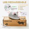 Pawsayes Cat Toys Squeaky Rechargeable Moving Mouse with Dynamic Magic Tail, Automatic Self Play Mouse Interactive Cat Toy for Indoor Cats, Electric Motion Activated Mice Toys for Kitten(Gray)