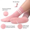 Pilates Socks Yoga Socks with Grips for Women Non-Slip Grip Socks for Pure Barre, Ballet, Dance, Workout, Hospital,4 Pairs Assorted,S-M