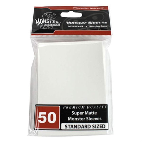 Sleeves - Monster Protector Sleeves - Standard Size Super Matte - White (Fits MTG Magic The Gathering and Other Standard Sized Gaming Cards)