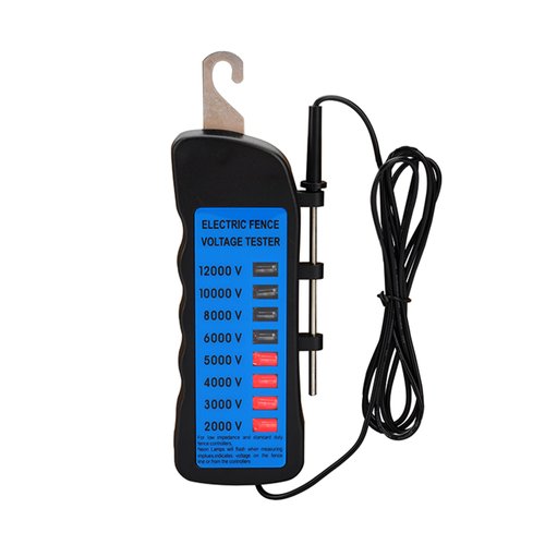 Electric Fence Voltage Tester, 12KV Fence Tester 8 Neon Indicator Lights/Fence Tester for Farms Fault Finder Portable Testing Tool