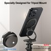 MAGDIGITEH Dual Magnetic Ring Phone Holder for MagSafe, 1/4" Screw Hole Tripod Mount, Attach Your Phone to Iron Object, Adjustable Gym Phone Stand for iPhone 16/15/14/13 Pro Max & All Phones
