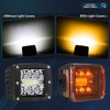 SWATOW INDUSTRIES 3 Inch Amber LED Pod Covers 2PCS Square LED Light Bar Covers LED Cube Covers Protective Polycarbonate Light Bar Lens Covers