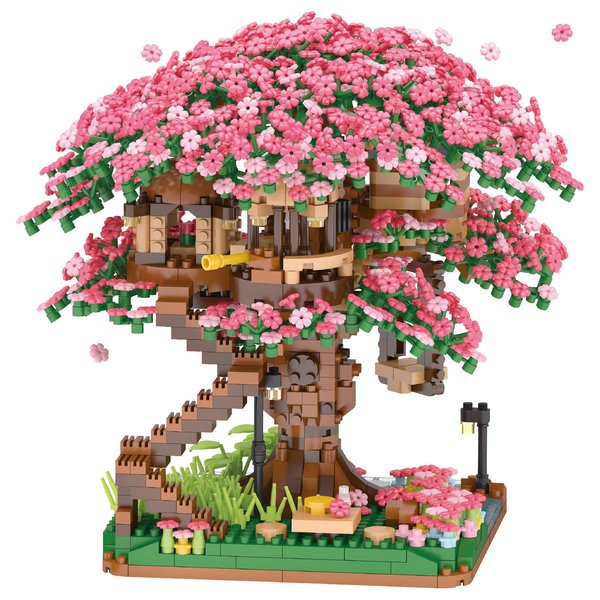 Sepuel Cherry Blossom Tree Building Set,(2008pcs) Flowers Bonsai Tree Mini Blocks Kit for Adult,Japanese Sakura-Tree House Building Blocks Set, Ideas for Girls 8 10 12 14+