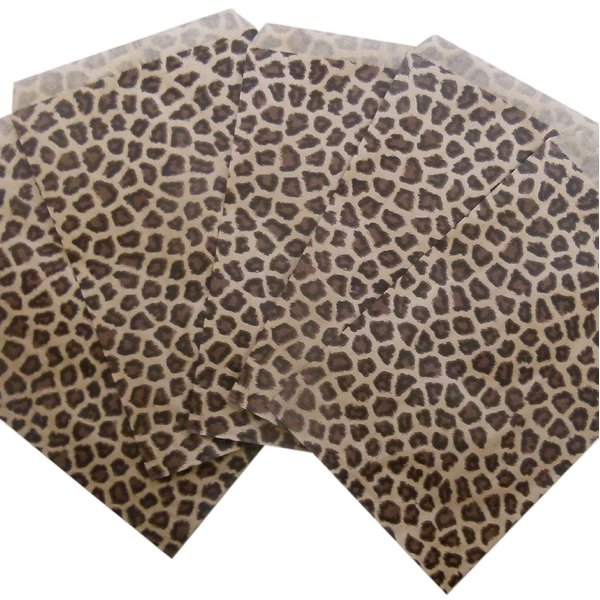 888 Display - 200 pcs of 8.5" x 11" Leopard Tone Paper Gift Bags Shopping Sales Tote Bags