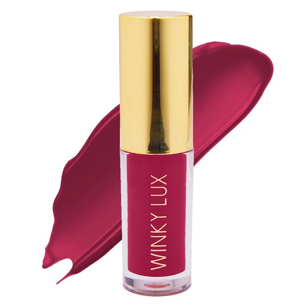 Winky Lux Very There Lip Oil, Nude Pink Lip Oil, Hydrating Lip Gloss Tint, Tinted Pink Glossy Lip Balm, Juicy Non Sticky Lip Gloss, Draped in Color Lip Tint with Jojoba Oil, Berry