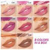 CAKAILA 8 Colors Lip Oil Lip Glaze, Big Brush Head Hydrating Lip Glow Oil, Shiny Transparent Lip Gloss Plumping, Smooth Glossy Finish Clear Tint Shiny Vegan, Moisturizing Non-Sticky Formula