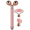 3-IN-1 Electric Jade Roller 3D Roller Facial Roller & Face Massager, Rose Quartz