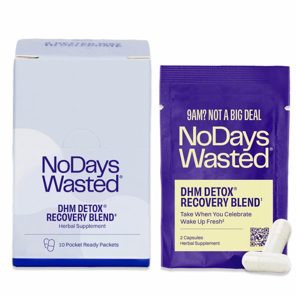 DHM Detox® - No Days Wasted® - New Look - Dihydromyricetin (DHM Supplement), Milk Thistle, Prickly Pear, B Vitamins, Hydration Electrolytes Blend-Take During Evening for Better Next Day and Recovery