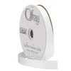 Berwick Offray 7/8" Wide Double Face Satin Ribbon, White, 100 Yards