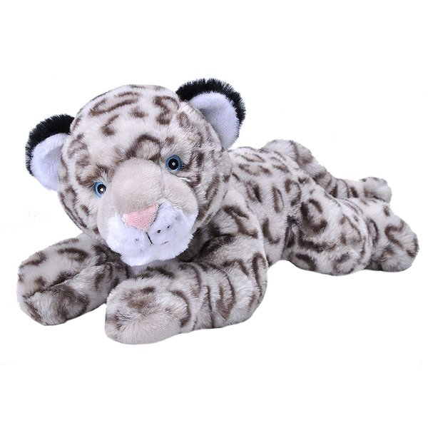 Wild Republic EcoKins Snow Leopard Stuffed Animal 12 inch, Eco Friendly Gifts for Kids, Plush Toy, Handcrafted Using 16 Recycled Plastic Water Bottles